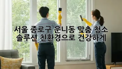 서울 종로구 운니동 맞춤 청소 솔루션: 친환경으로 건강하게!